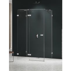 New Trendy Avexa Nickel Brushed box doccia 120x100 cm rettangolare spazzolata/vetro trasparente EXK-8581