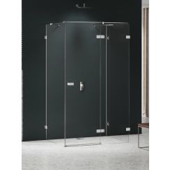 New Trendy Avexa Nickel Brushed box doccia 120x110 cm rettangolare spazzolata/vetro trasparente EXK-8617