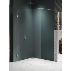 New Trendy Avexa Nickel Brushed parete doccia walk-in 140 cm spazzolata/vetro trasparente EXK-8633