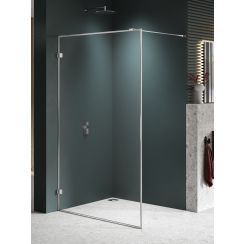 New Trendy Avexa Nickel Brushed parete doccia walk-in 140 cm spazzolata/vetro trasparente EXK-8655