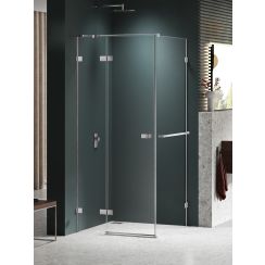 New Trendy Avexa Nickel Brushed box doccia 120x90 cm rettangolare spazzolata/vetro trasparente EXK-8682