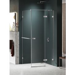 New Trendy Avexa Nickel Brushed box doccia 120x90 cm rettangolare spazzolata/vetro trasparente EXK-8712