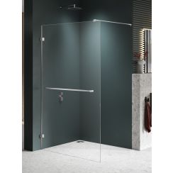 New Trendy Avexa Nickel Brushed parete doccia walk-in 140 cm spazzolata/vetro trasparente EXK-8725