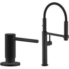 Set rubinetto da cucina Franke Pescara 360 115.0545.136, dispenser di liquidi Franke Active SM 119.0547.906