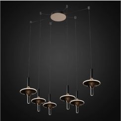 Altavola Design Spinoza lampada sospesa 6x54 W trasparente-oro LA120/CO6