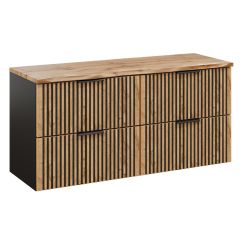 Set armadietto Comad Xilo XILO BLACK WOTAN 82-60-D-2S, piano sopra armadietto Comad Nature Wotan NATURE WOTAN 89-120-46 M