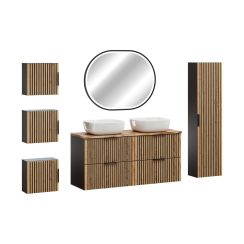 Set specchio Comad Apollo 2 LUSTRO APOLLO 2 900X700, armadietto Comad Xilo XILO BLACK WOTAN 80-01-D-1D, XILO BLACK WOTAN 82-60-D-2S, NATURE WOTAN 89-120-46 M, XILO BLACK WOTAN 83-01-D-1D, UM-6252SMILE40DP