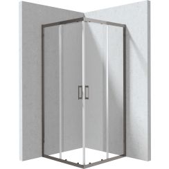 Deante Funkia Evo box doccia 80x80 cm quadrato grafite spazzolata/vetro trasparente KYC_D088P
