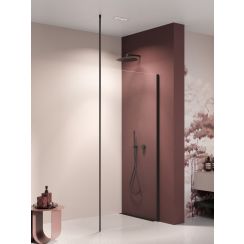 New Trendy Nesta Black parete doccia walk-in 120 cm nero opaca/vetro trasparente K-1727-WS