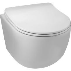 Balneo Luna vaso wc con copriwater a discesa lenta sospeso senza brida con scarico a vortice bianco lucida G0101010101-3
