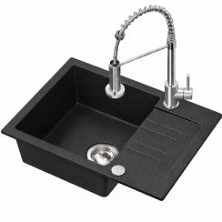 Ruvetti Cooksy Chef lavello con rubinetto nero/acciaio LP_CC6244BC-SE