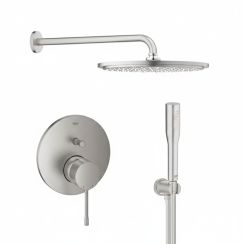 Set soffione doccia Grohe Rainshower 26066DC0, rubinetto per vasca e doccia Grohe Essence 24058DC1, 26658DC0, 27400DC0, 28362DC1