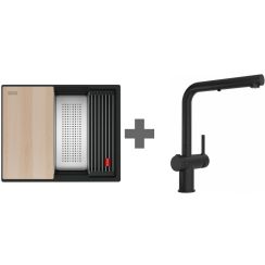 Franke Kanon lavello con rubinetto nero/nero 125.0749.686