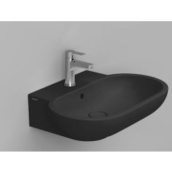 Ceramica Dolomite Mirto lavabo 65x46 cm ovale a parete nero opaca D461181