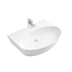 Oltens Luma lavabo 51x41.5 cm ovale a parete bianco lucida 41007000