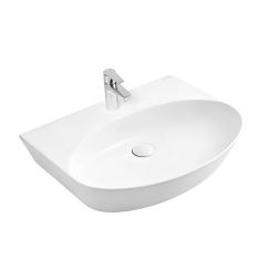 Oltens Luma lavabo 59.5x44 cm ovale a parete bianco lucida 41008000
