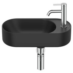 Roca Meridian lavabo 50x27.5 cm ovale a parete nero opaca A327740080