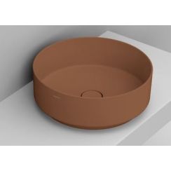 Ceramica Dolomite Noemi lavabo 44x44 cm rotonda da appoggio marrone/beige opaca D310561