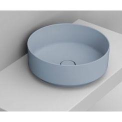 Ceramica Dolomite Noemi lavabo 44x44 cm rotonda da appoggio blu opaca D310571