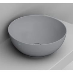 Ceramica Dolomite Noemi lavabo 44x44 cm rotonda da appoggio grigio/pietra opaca D310645