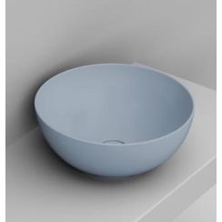 Ceramica Dolomite Noemi lavabo 44x44 cm rotonda da appoggio blu opaca D310671