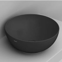 Ceramica Dolomite Noemi lavabo 44x44 cm rotonda da appoggio nero opaca D310681