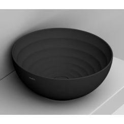 Ceramica Dolomite MOVE lavabo 44x44 cm rotonda da appoggio nero opaca D310781
