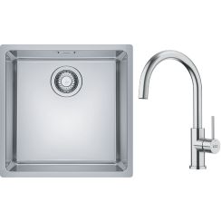 Set lavello in acciaio Franke Maris 122.0525.224, rubinetto da cucina Franke Smart Glenda 115.0747.473