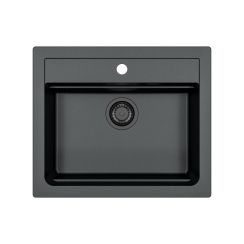 Alveus Atrox lavello in granito 59x50 cm nero 1148162