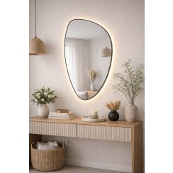 Baltica Design Stone Fluid specchio 55x92 cm con illuminazione nero 5904107932705
