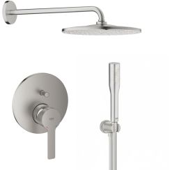 Set soffione doccia con braccio Grohe Rainshower 26558DC0, rubinetto per vasca e doccia Grohe Lineare 24064DC1, 26658DC0, 27400DC0, 28362DC1