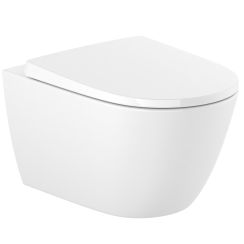 Roca Ona set vaso wc con copriwater sospeso senza brida con scarico a vortice bianco lucida A34H684000