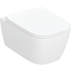 Geberit Smyle Square vaso wc con copriwater a discesa lenta sospeso senza brida con scarico a vortice bianco lucida 503.171.00.1