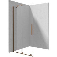 Deante Prizma parete doccia walk-in 80 cm marrone spazzolata/vetro trasparente KTJ_C38R