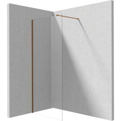 Deante Prizma parete doccia walk-in 90 cm marrone spazzolata/vetro trasparente KTJ_C39P