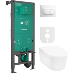 Set vaso WC Hansgrohe EluPura S 60193450, modulo di installazione Hansgrohe iFrame universal 01022180, 60148450, 66002450