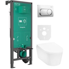Set vaso WC Hansgrohe EluPura S 60193450, modulo di installazione Hansgrohe iFrame universal 01022180, 60148450, 66002000