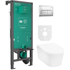 Set vaso WC Hansgrohe EluPura S 60193450, modulo di installazione Hansgrohe iFrame universal 01022180, 60148450, 66001000