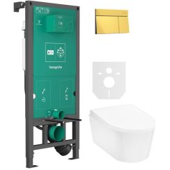 Set vaso WC Hansgrohe EluPura S 60343450, placca di comando Hansgrohe Element E 66003990, 01022180, 60148450