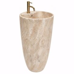 Rea Anya lavandino da terra 45x45 cm rotonda freestanding marrone/beige REA-U3614