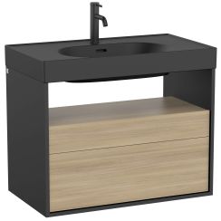 Roca Meridian armadietto 80x46x56.5 cm sottolavabo sospeso nero-rovere A858107608