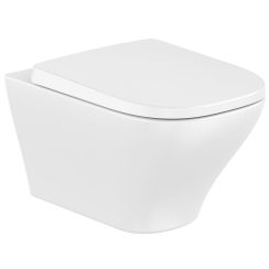 Roca Optica vaso wc con copriwater a discesa lenta sospeso senza brida con scarico a vortice bianco lucida A34HD11000