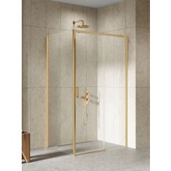 New Trendy Prime box doccia 140x80 cm rettangolare oro spazzolata/vetro trasparente D-0792A/D-0329B