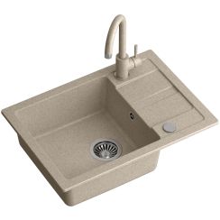 Quadron Go Smart lavello con rubinetto beige/beige LA_TQ6244GSBEZ