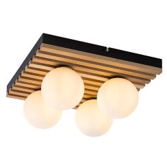 Rabalux Noxelle lampada da soffitto 4x5 W nero-legno 71462