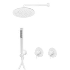 Paffoni Light set doccia da incasso con soffione bianco LIG010BO70ZSC3A