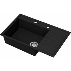 Ruvetti Axel 160 K lavello in granito 79x50 cm nero 3001AXK_BC160K_W