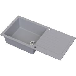 Ruvetti Pineko 160 Long lavello in granito 100x50 cm grigio/grafite/inox 3001PN_GR160L-W