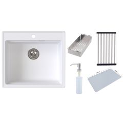 Ruvetti Absol 60 lavello in granito 56x50 cm bianco 3001AB_WH60_W