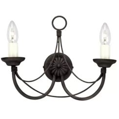 Elstead Lighting Carisbrooke lampada da parete 2x60 W nero CB2-BLACK